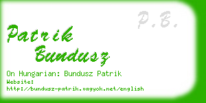 patrik bundusz business card